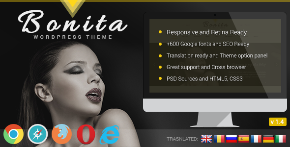 Bonita Responsive Preview Wordpress Theme - Rating, Reviews, Preview, Demo & Download