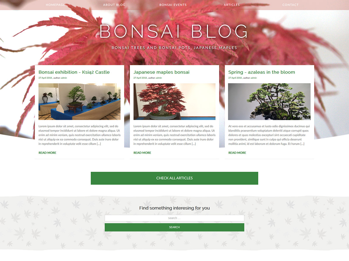 Bonsai Blog Preview Wordpress Theme - Rating, Reviews, Preview, Demo & Download