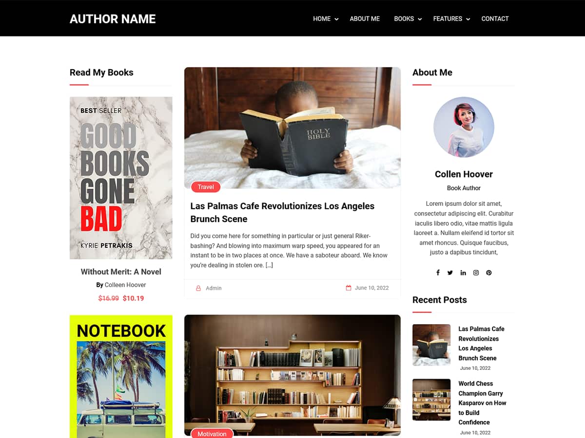 Book Author Preview Wordpress Theme - Rating, Reviews, Preview, Demo & Download