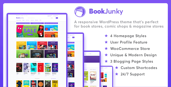 BookJunky Preview Wordpress Theme - Rating, Reviews, Preview, Demo & Download