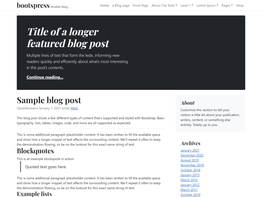 BootsPress Preview Wordpress Theme - Rating, Reviews, Preview, Demo & Download