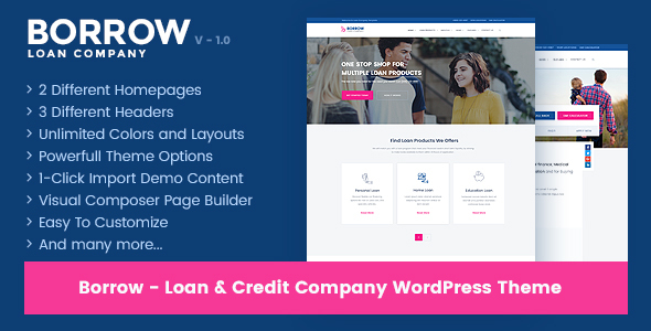Borrow Preview Wordpress Theme - Rating, Reviews, Preview, Demo & Download