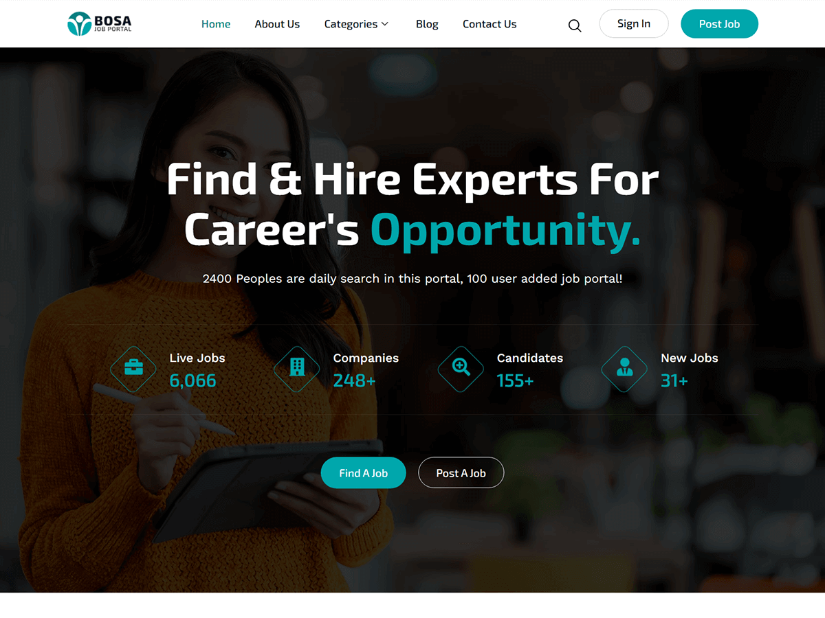 Bosa Job Preview Wordpress Theme - Rating, Reviews, Preview, Demo & Download