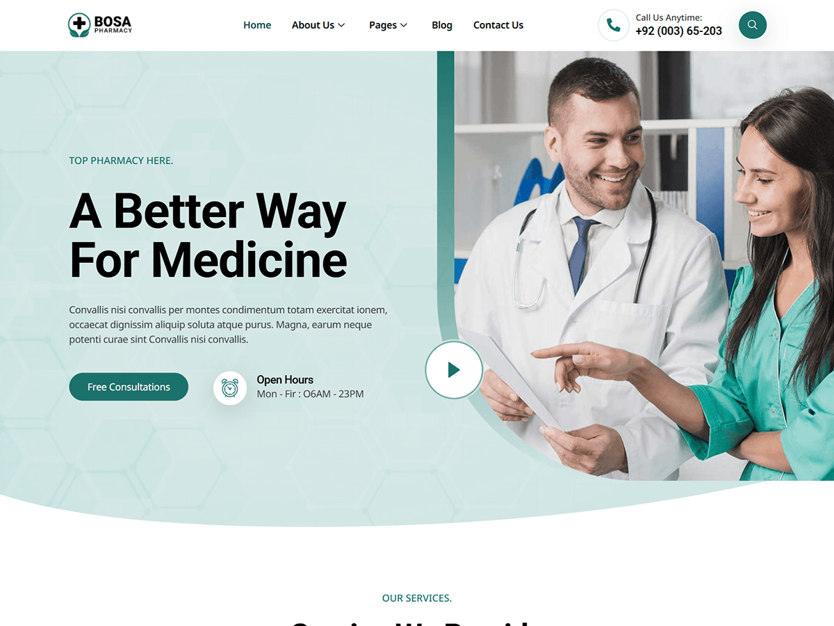 Bosa Pharmacy Preview Wordpress Theme - Rating, Reviews, Preview, Demo & Download
