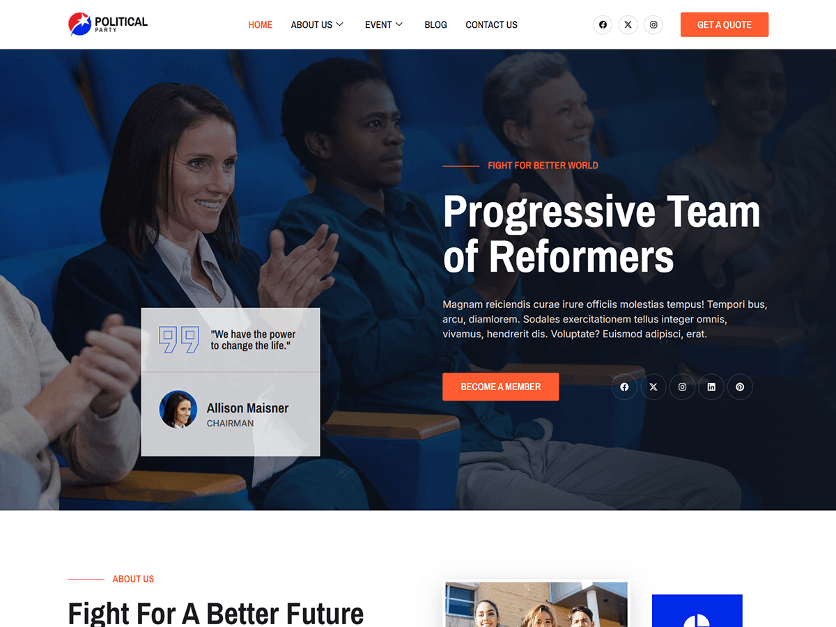 Bosa Political Preview Wordpress Theme - Rating, Reviews, Preview, Demo & Download