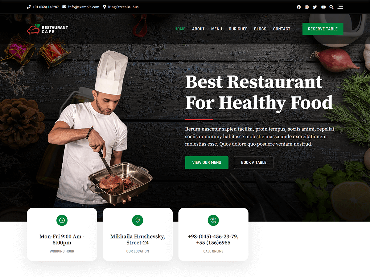 Bosa Restaurant Preview Wordpress Theme - Rating, Reviews, Preview, Demo & Download