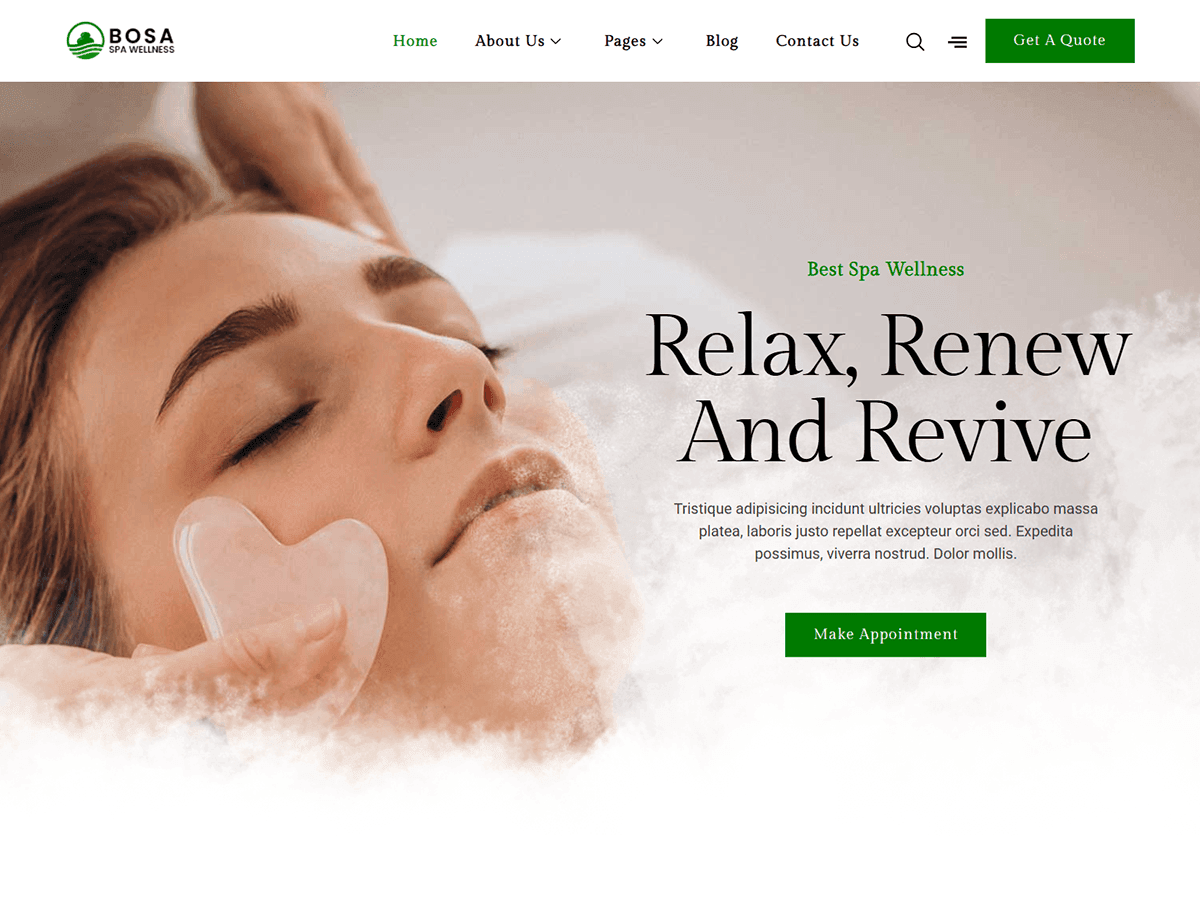 Bosa Spa Preview Wordpress Theme - Rating, Reviews, Preview, Demo & Download
