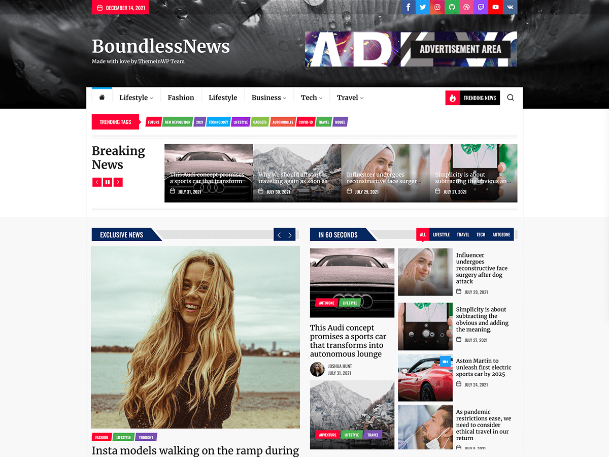 BoundlessNews Preview Wordpress Theme - Rating, Reviews, Preview, Demo & Download