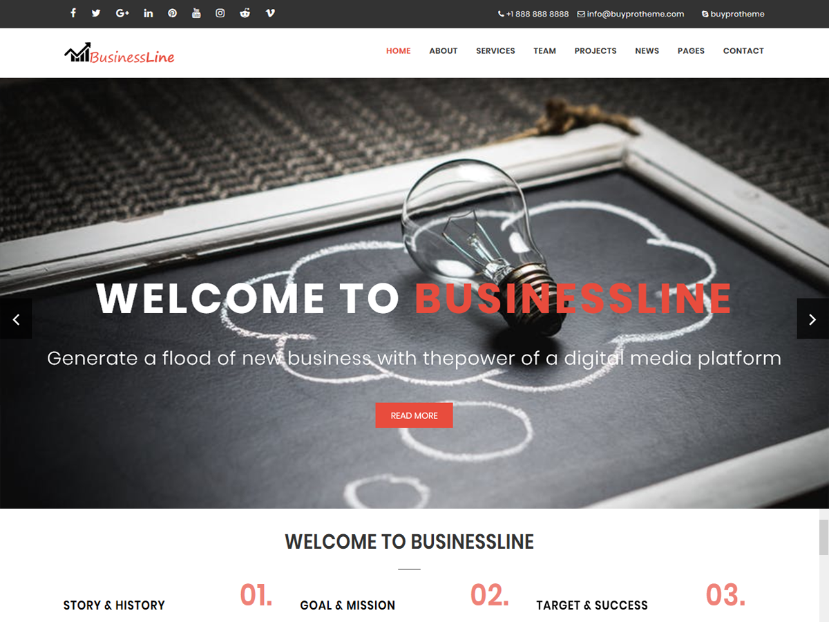 BPTBusinessLine Preview Wordpress Theme - Rating, Reviews, Preview, Demo & Download