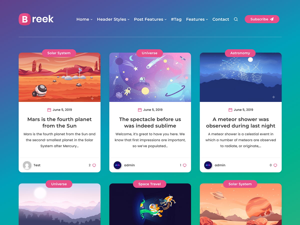 Breek Lite Preview Wordpress Theme - Rating, Reviews, Preview, Demo & Download