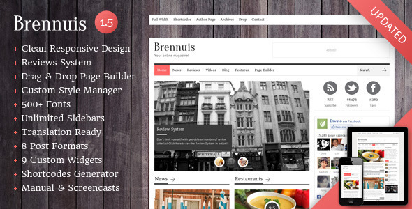 Brennuis Preview Wordpress Theme - Rating, Reviews, Preview, Demo & Download