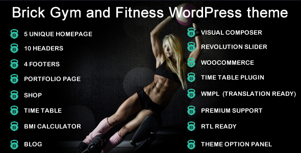 Brick Gym Preview Wordpress Theme - Rating, Reviews, Preview, Demo & Download