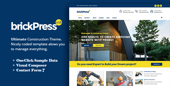 BrickPress Preview Wordpress Theme - Rating, Reviews, Preview, Demo & Download
