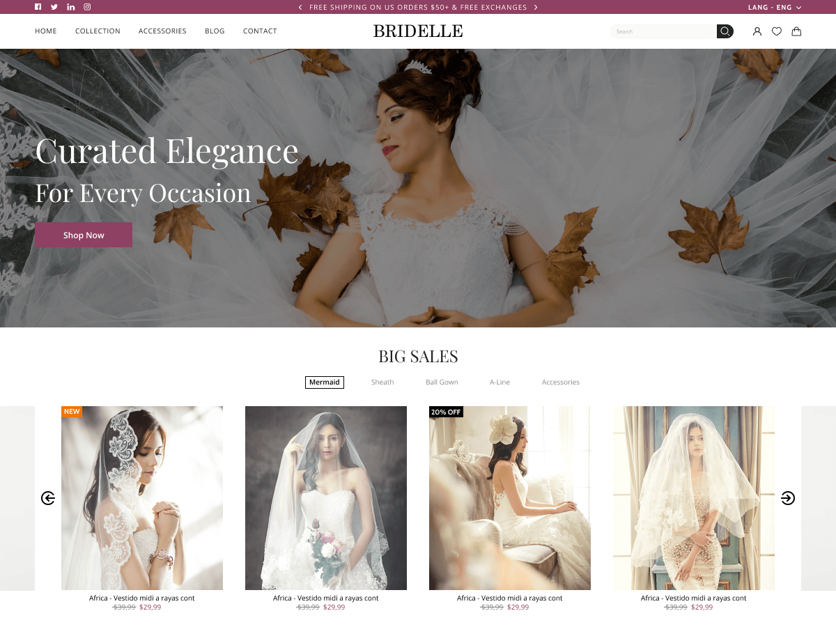 Bridal Dresses Preview Wordpress Theme - Rating, Reviews, Preview, Demo & Download