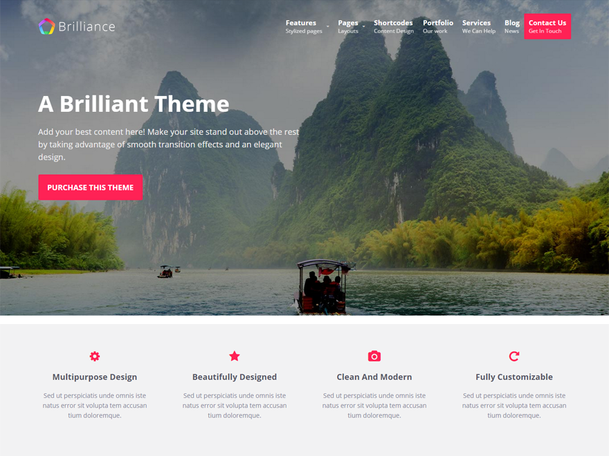 Brilliance Preview Wordpress Theme - Rating, Reviews, Preview, Demo & Download