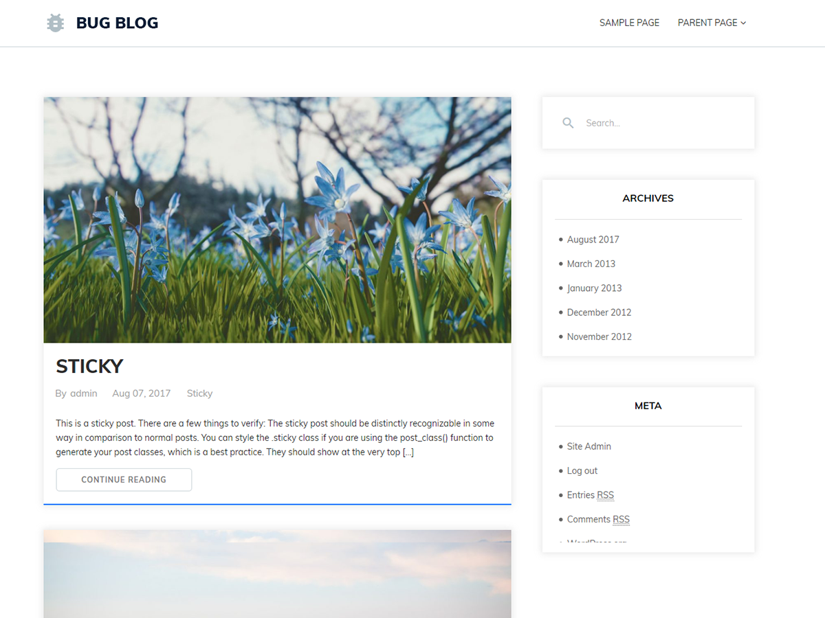 Bug Blog Preview Wordpress Theme - Rating, Reviews, Preview, Demo & Download