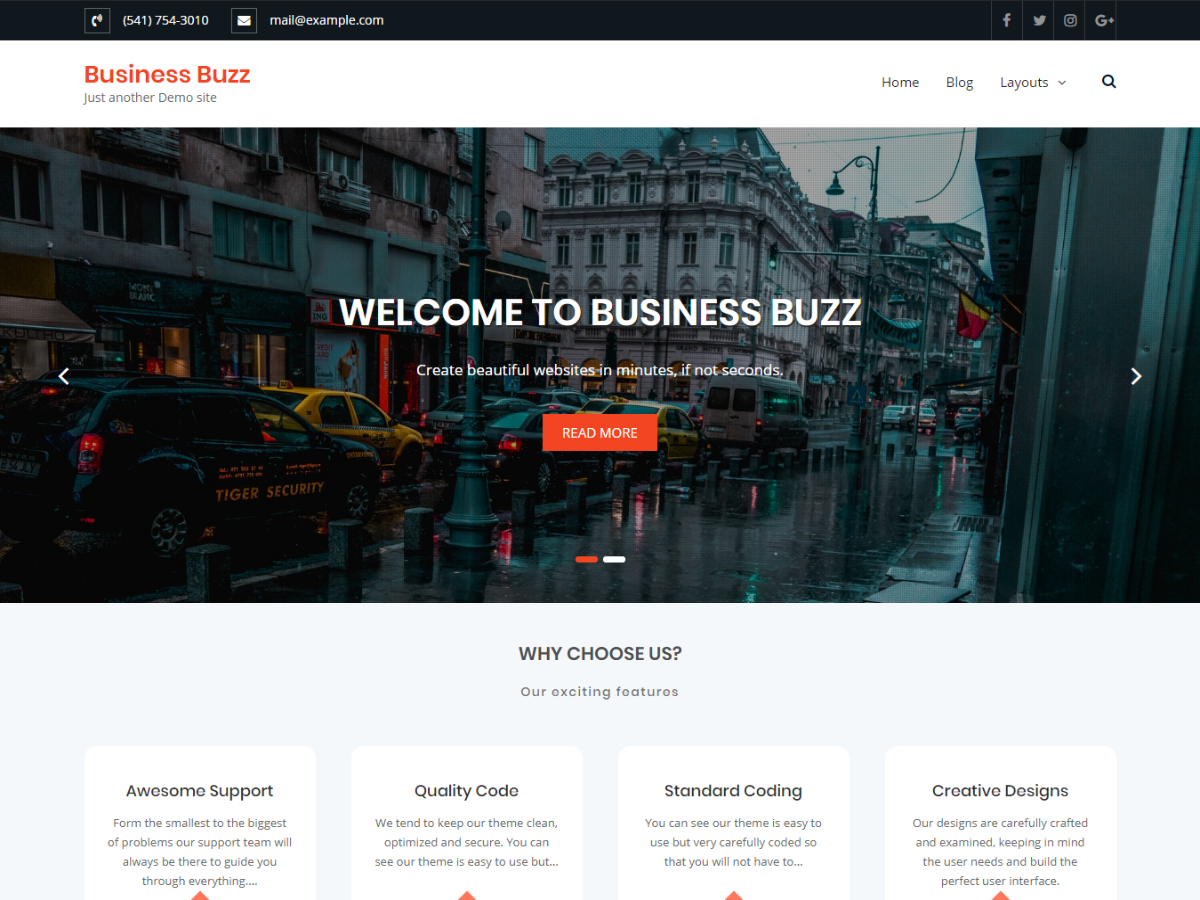 Business Buzz Preview Wordpress Theme - Rating, Reviews, Preview, Demo & Download