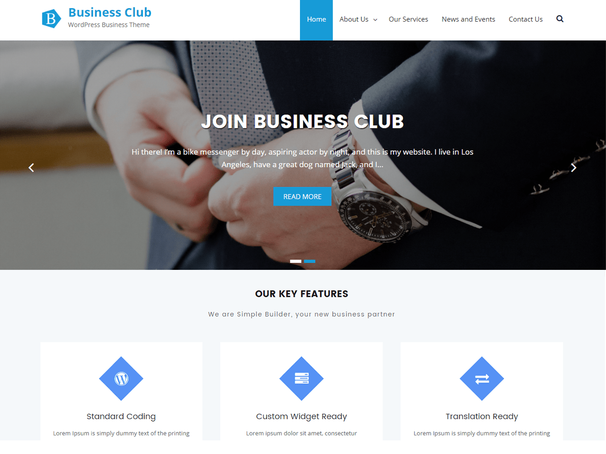 Business Club Preview Wordpress Theme - Rating, Reviews, Preview, Demo & Download