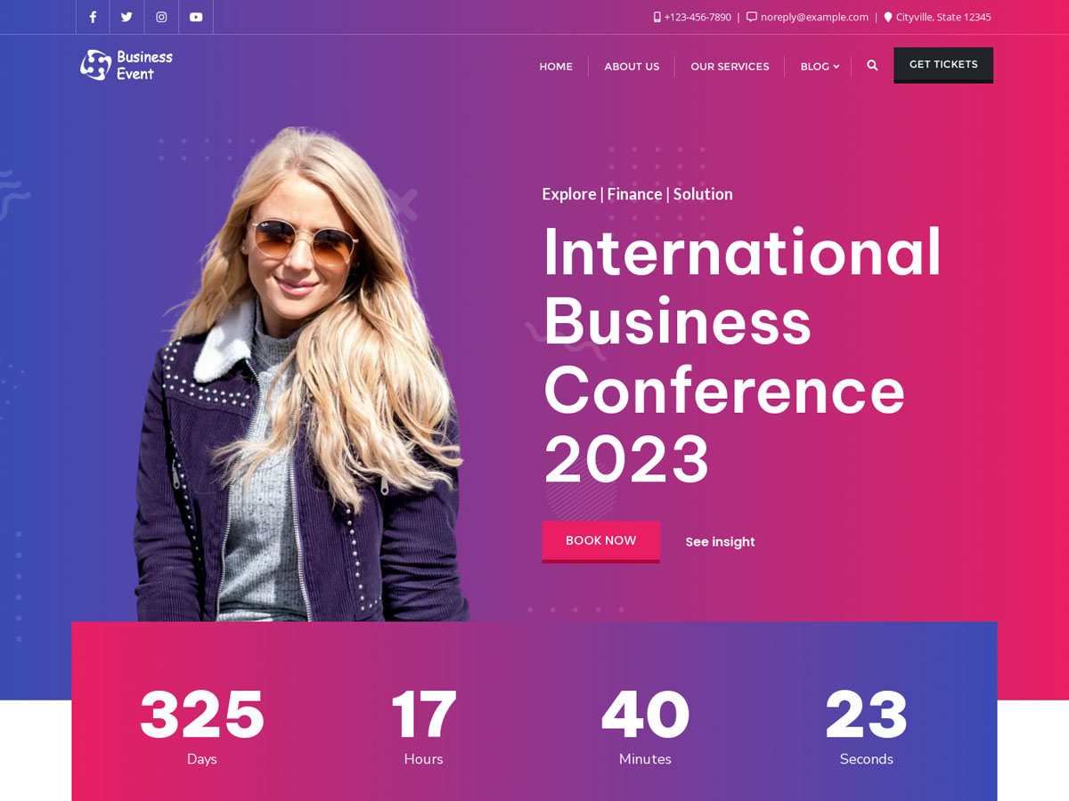 Business Conference Preview Wordpress Theme - Rating, Reviews, Preview, Demo & Download