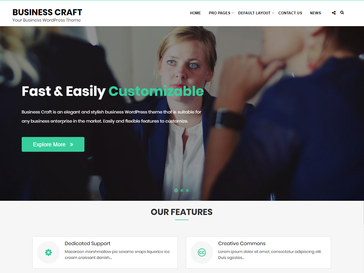 Business Craft Preview Wordpress Theme - Rating, Reviews, Preview, Demo & Download