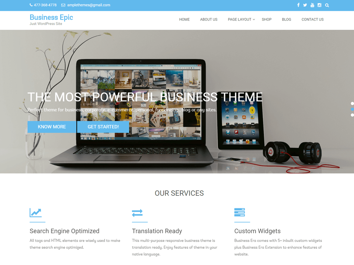 Business Epic Preview Wordpress Theme - Rating, Reviews, Preview, Demo & Download