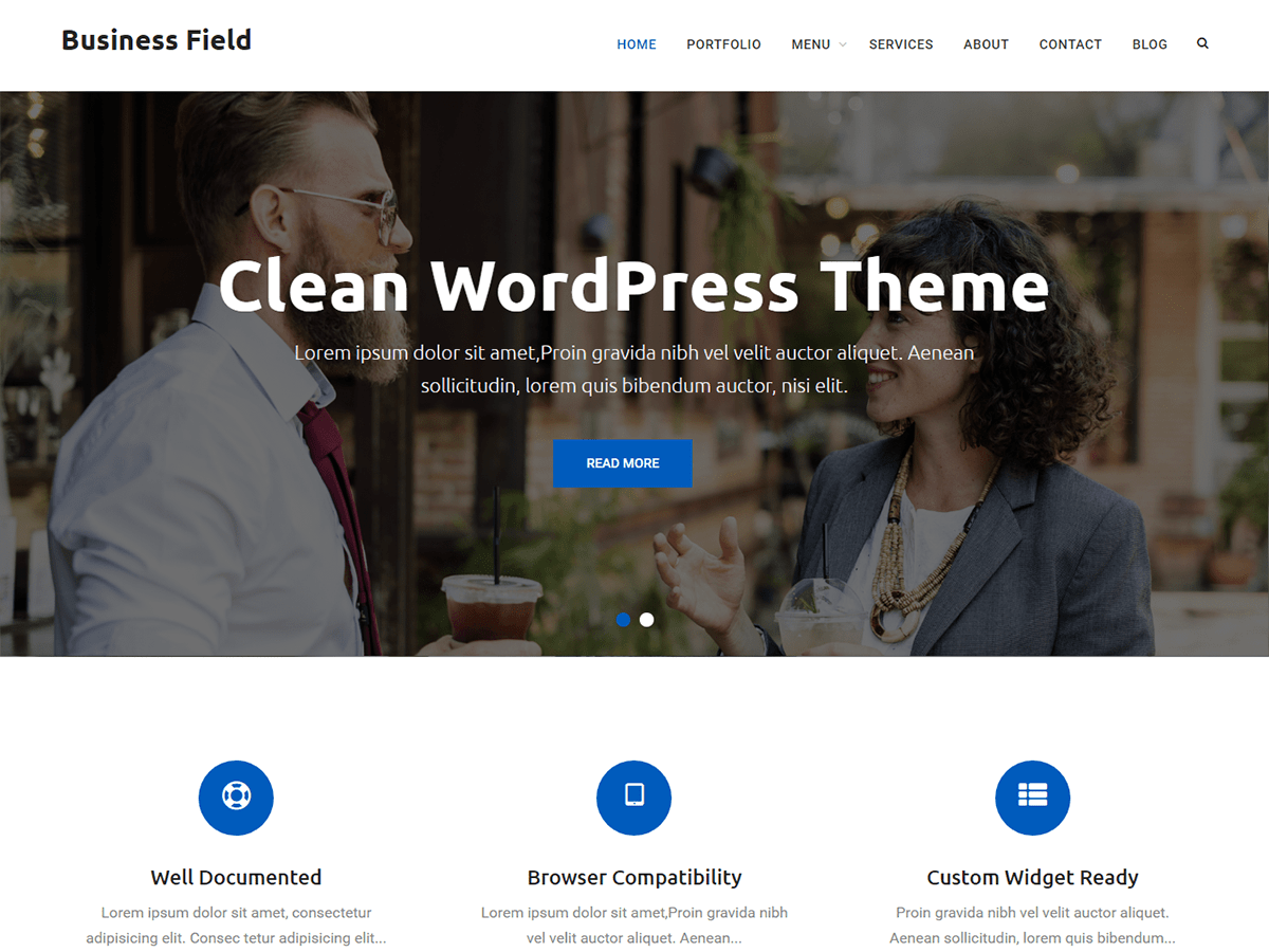 Business Field Preview Wordpress Theme - Rating, Reviews, Preview, Demo & Download