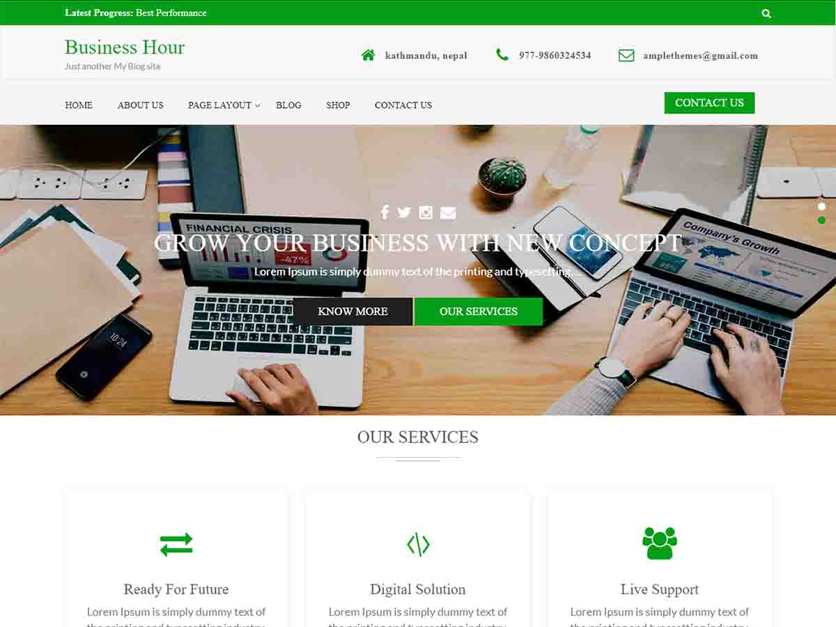 Business Hour Preview Wordpress Theme - Rating, Reviews, Preview, Demo & Download