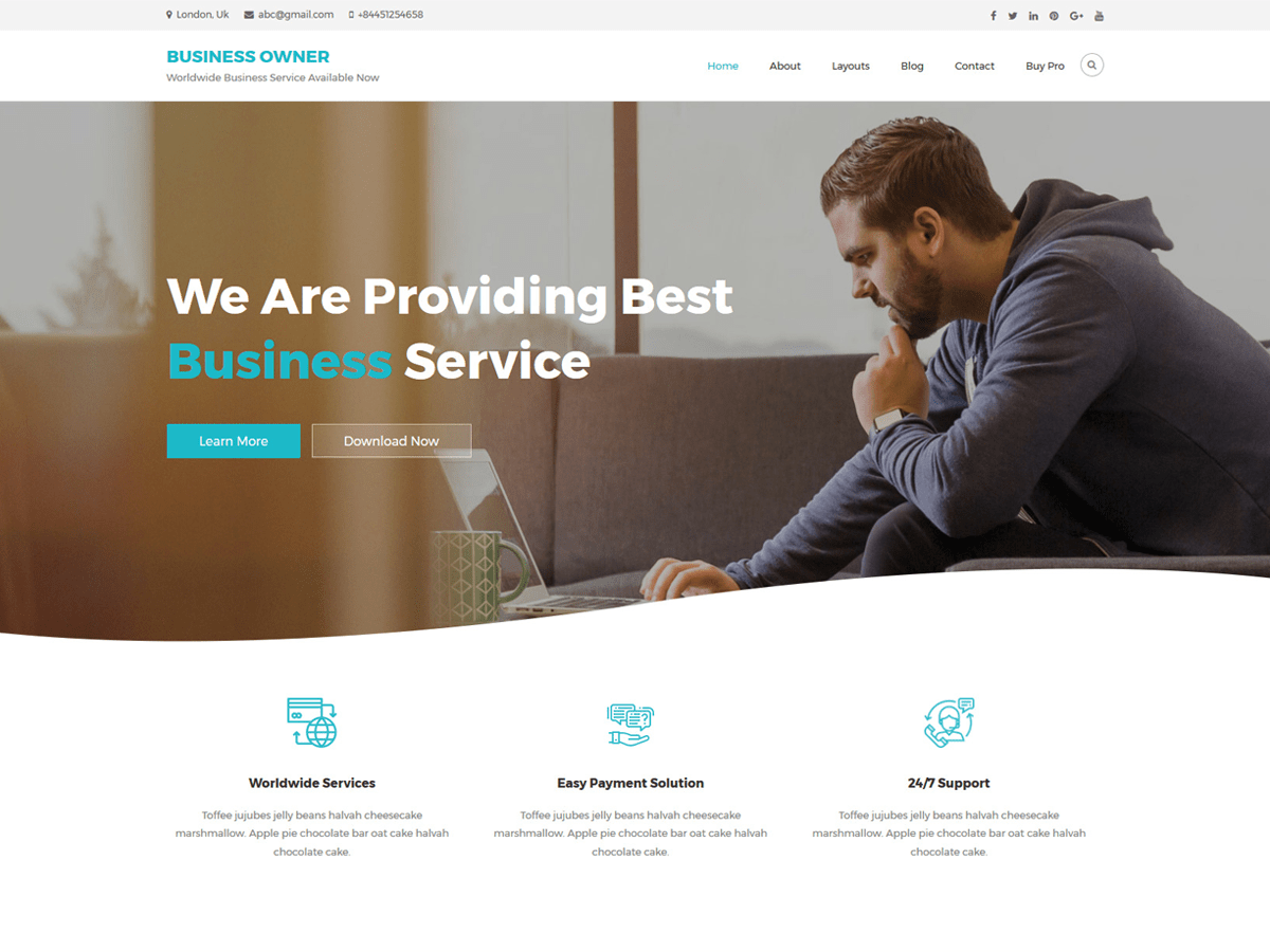 Business Owner Preview Wordpress Theme - Rating, Reviews, Preview, Demo & Download