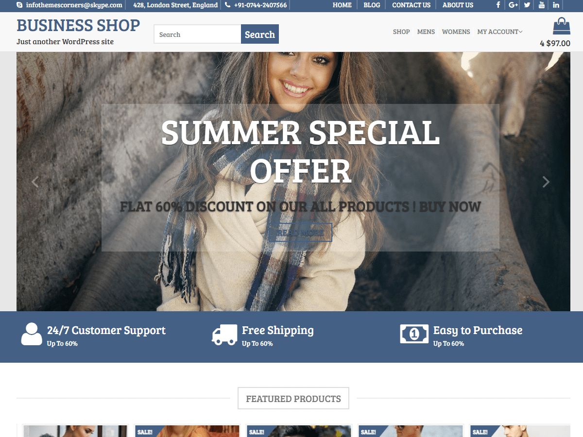 Business Shop Preview Wordpress Theme - Rating, Reviews, Preview, Demo & Download