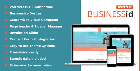 BusinessId Preview Wordpress Theme - Rating, Reviews, Preview, Demo & Download