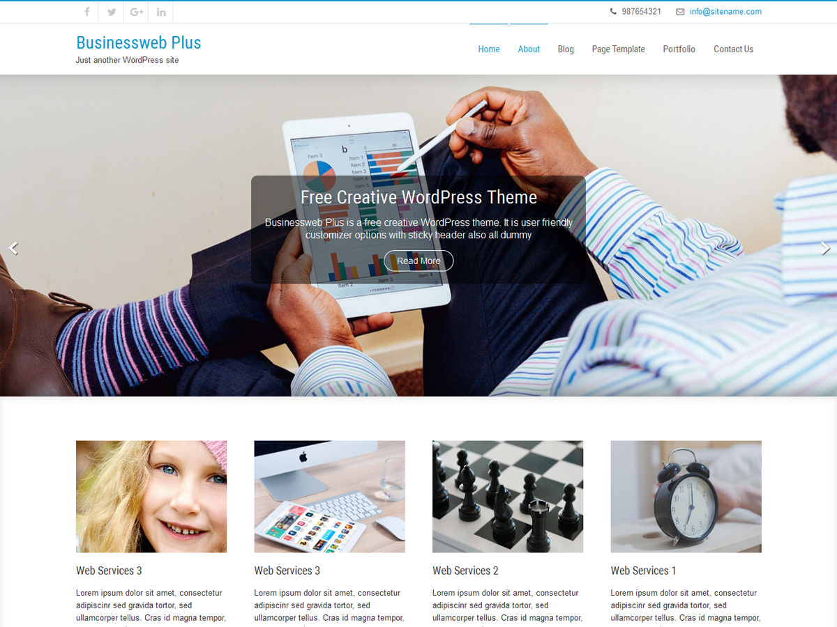 Businessweb Plus Preview Wordpress Theme - Rating, Reviews, Preview, Demo & Download