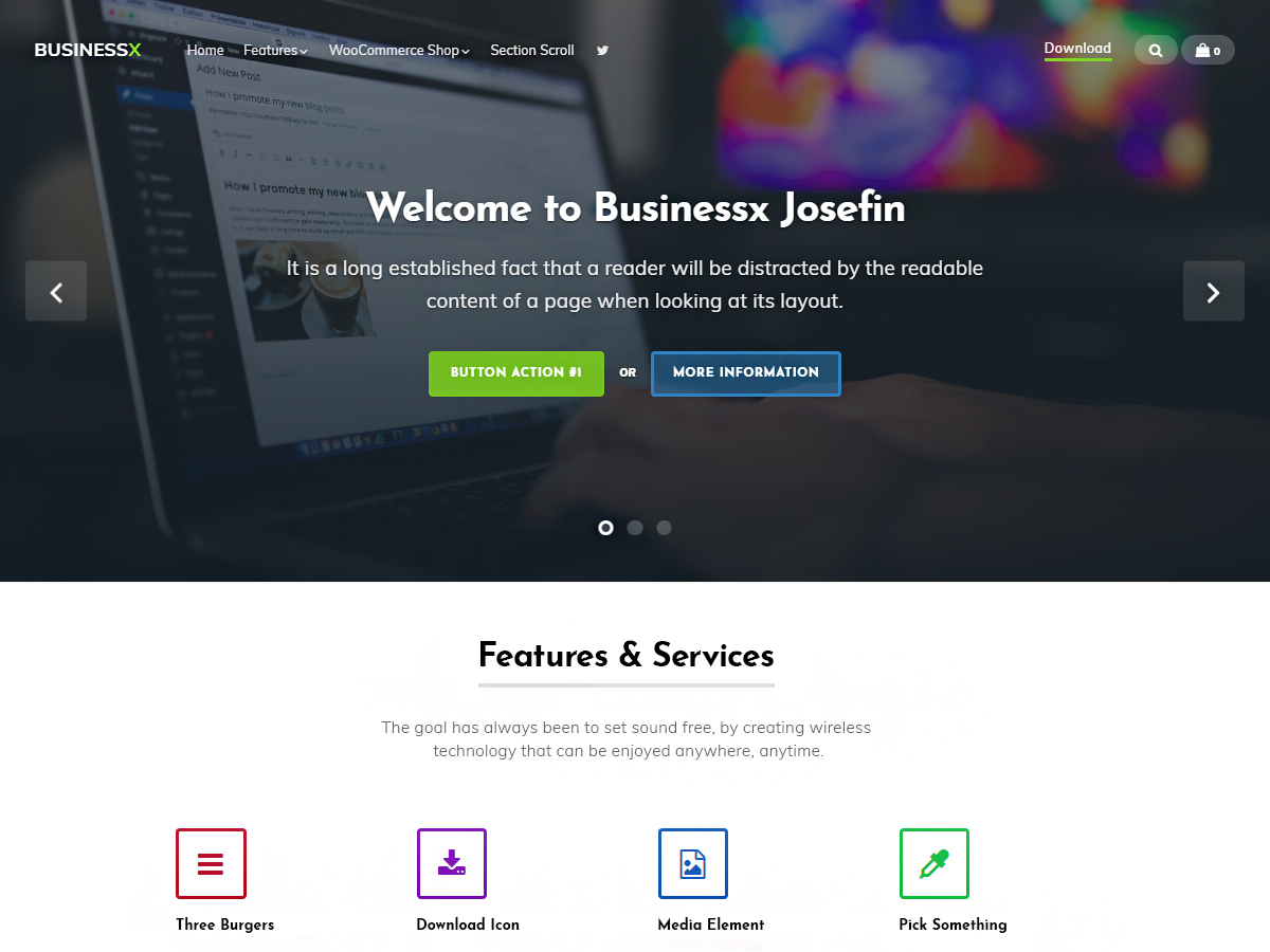 Businessx Josefin Preview Wordpress Theme - Rating, Reviews, Preview, Demo & Download