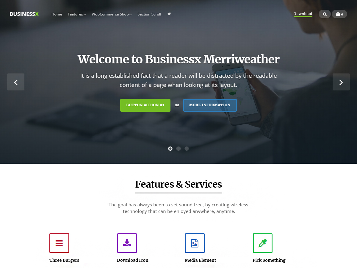 Businessx Merriweather Preview Wordpress Theme - Rating, Reviews, Preview, Demo & Download