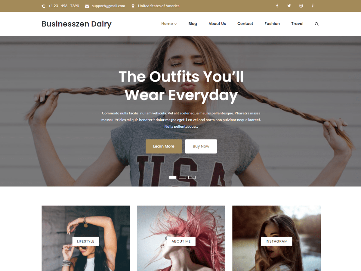 Businesszen Dairy Preview Wordpress Theme - Rating, Reviews, Preview, Demo & Download