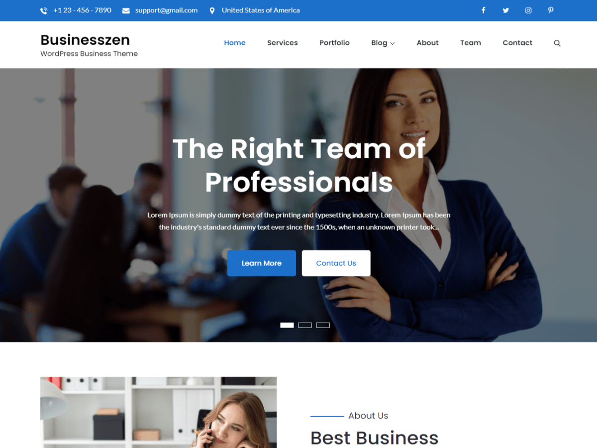 Businesszen Preview Wordpress Theme - Rating, Reviews, Preview, Demo & Download