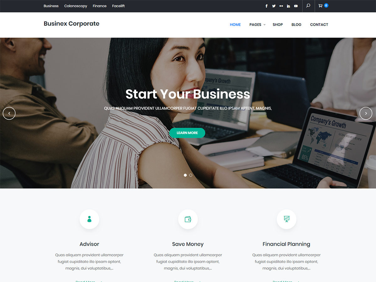 Businex Corporate Preview Wordpress Theme - Rating, Reviews, Preview, Demo & Download