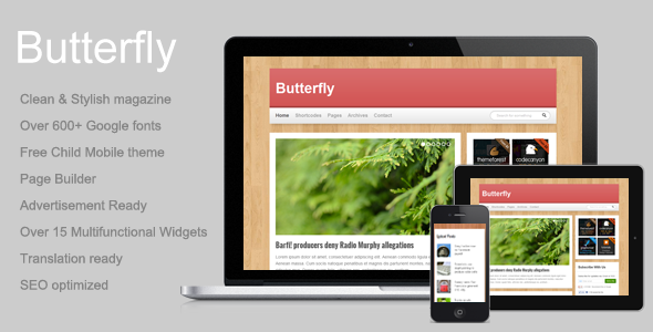Butterfly Preview Wordpress Theme - Rating, Reviews, Preview, Demo & Download