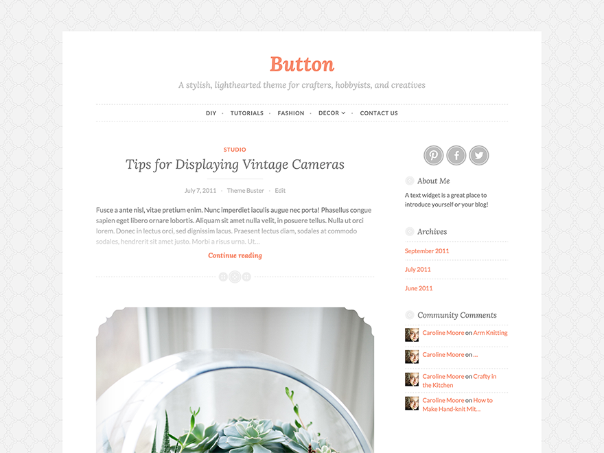 Button Preview Wordpress Theme - Rating, Reviews, Preview, Demo & Download