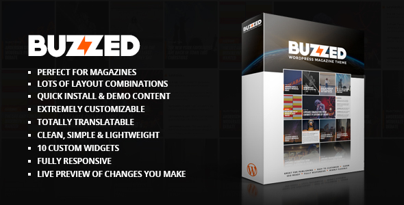 Buzzed Magazine Preview Wordpress Theme - Rating, Reviews, Preview, Demo & Download