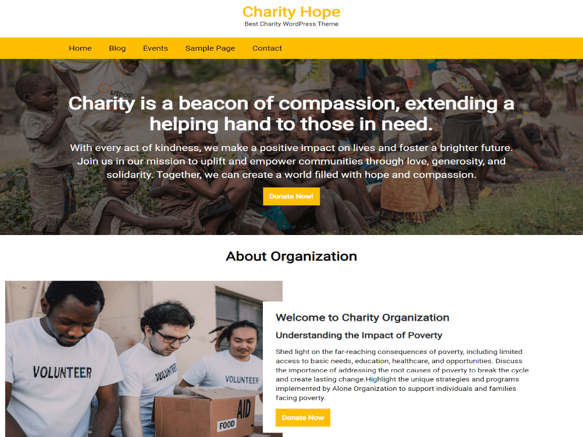 CA Charity Preview Wordpress Theme - Rating, Reviews, Preview, Demo & Download
