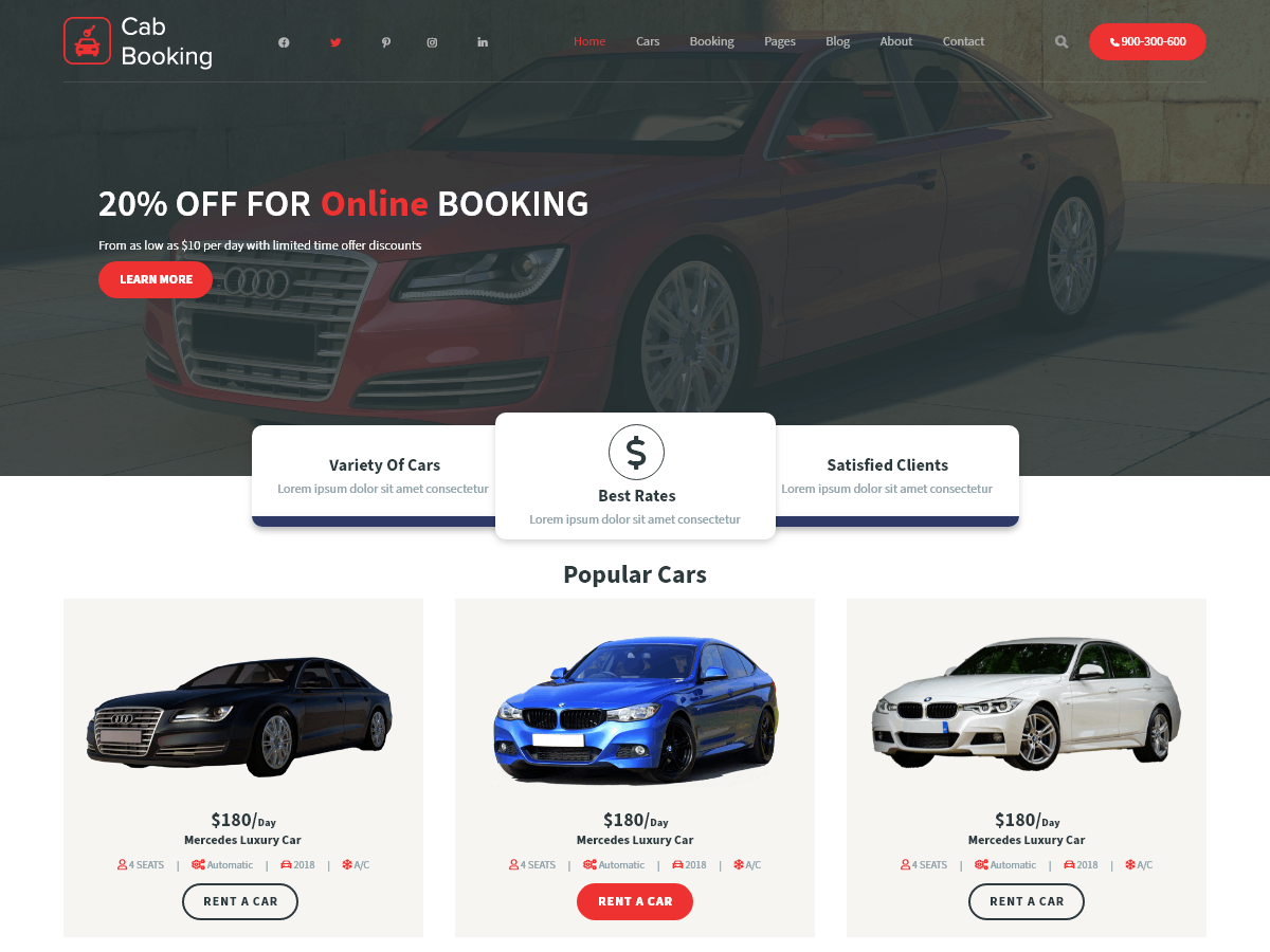 Cab Booking Preview Wordpress Theme - Rating, Reviews, Preview, Demo & Download