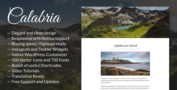 Calabria Preview Wordpress Theme - Rating, Reviews, Preview, Demo & Download