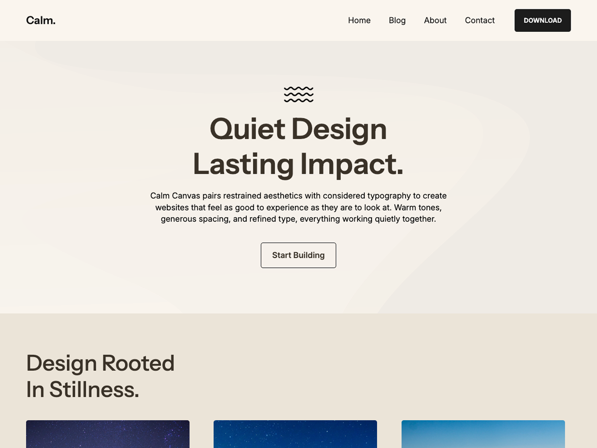 Calm Canvas Preview Wordpress Theme - Rating, Reviews, Preview, Demo & Download