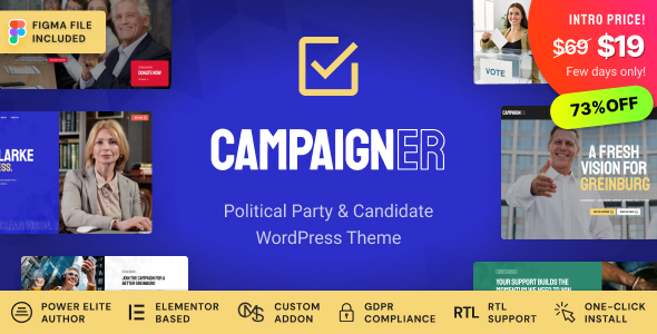 Campaigner Preview Wordpress Theme - Rating, Reviews, Preview, Demo & Download