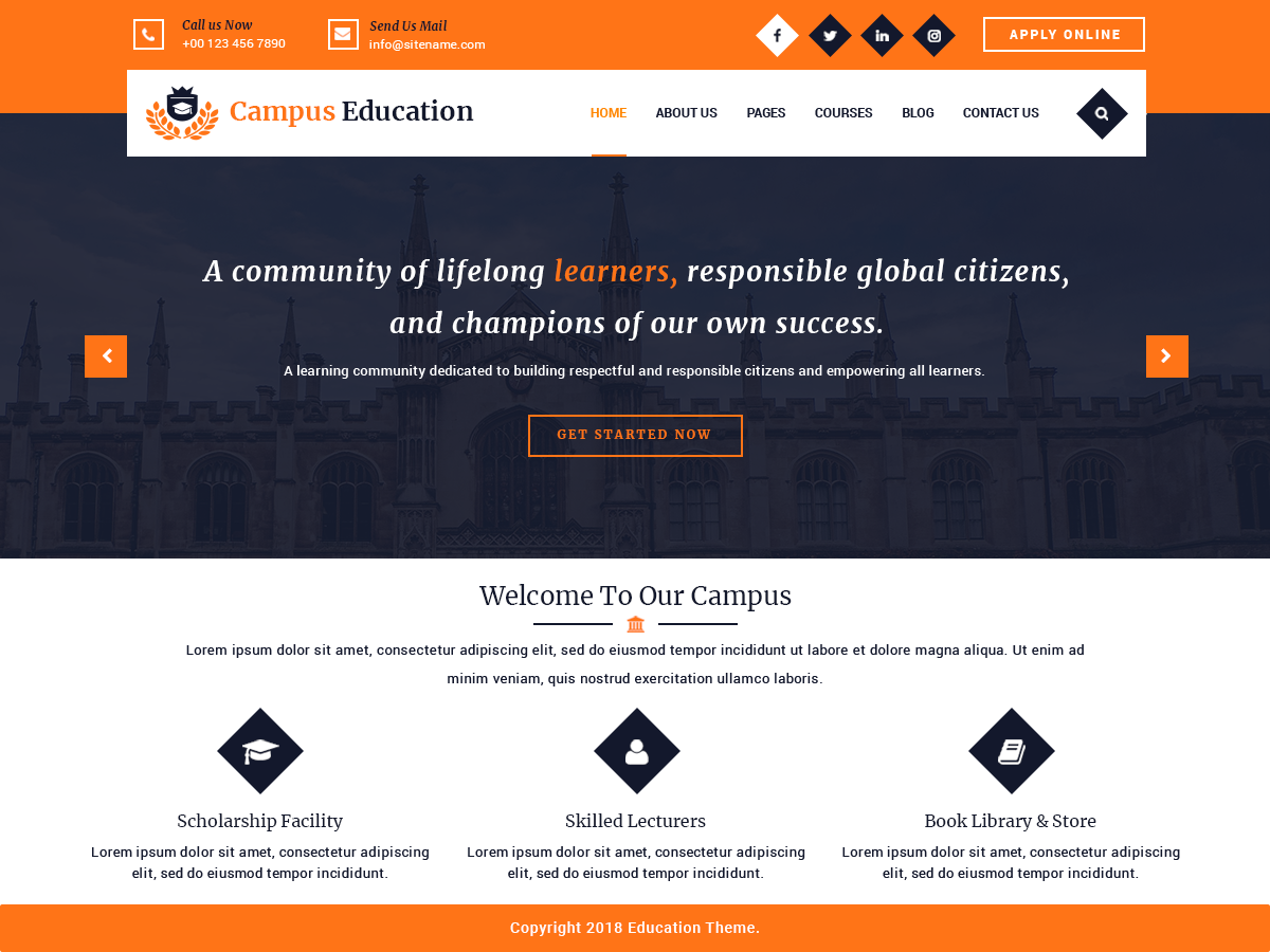 Campus Education Preview Wordpress Theme - Rating, Reviews, Preview, Demo & Download