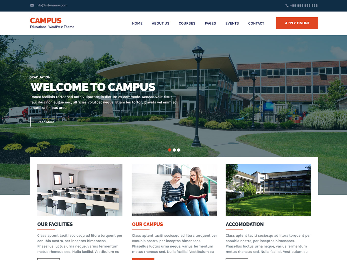 Campus Lite Preview Wordpress Theme - Rating, Reviews, Preview, Demo & Download
