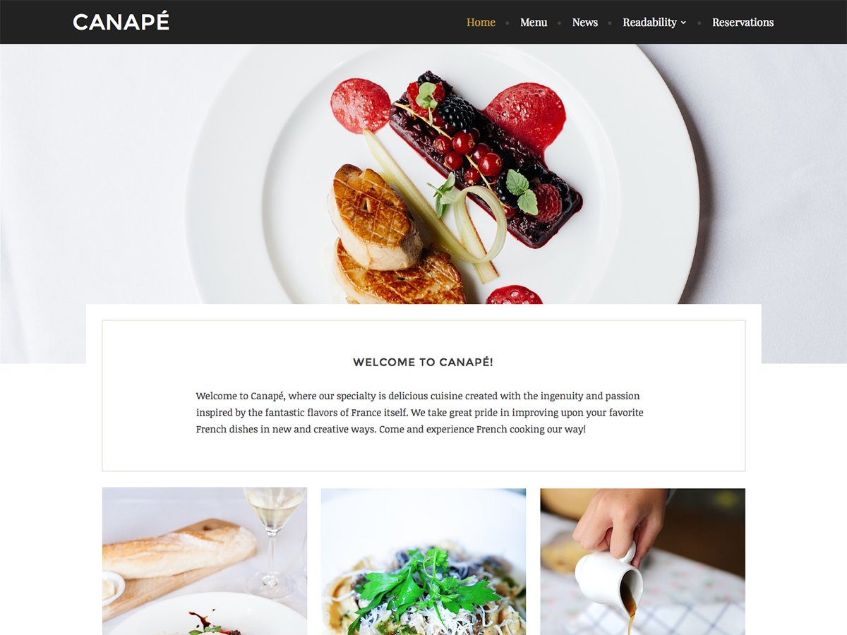 Canape Preview Wordpress Theme - Rating, Reviews, Preview, Demo & Download