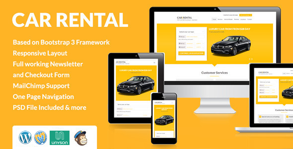 Car Rental Preview Wordpress Theme - Rating, Reviews, Preview, Demo & Download