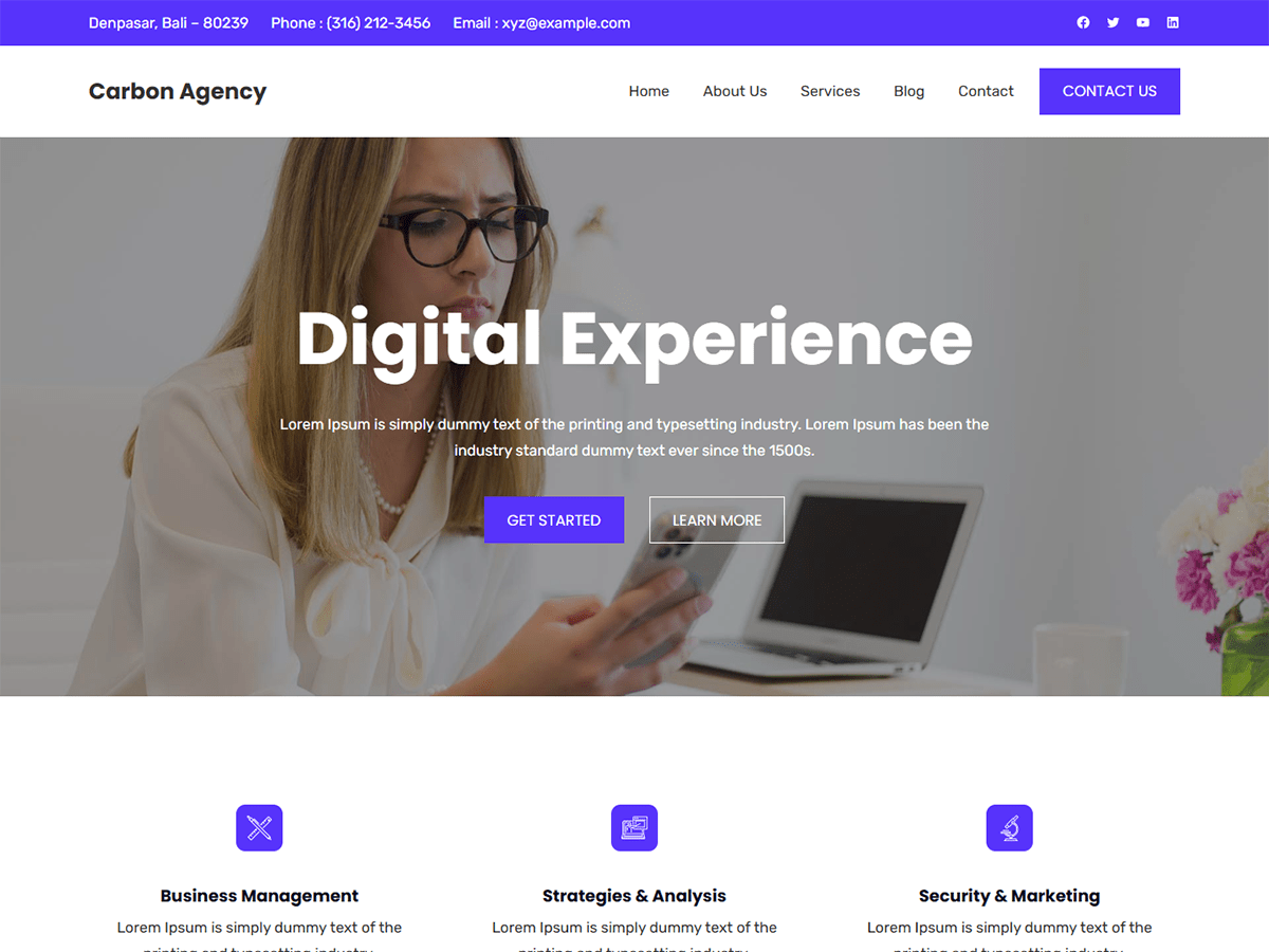 Carbon Agency Preview Wordpress Theme - Rating, Reviews, Preview, Demo & Download