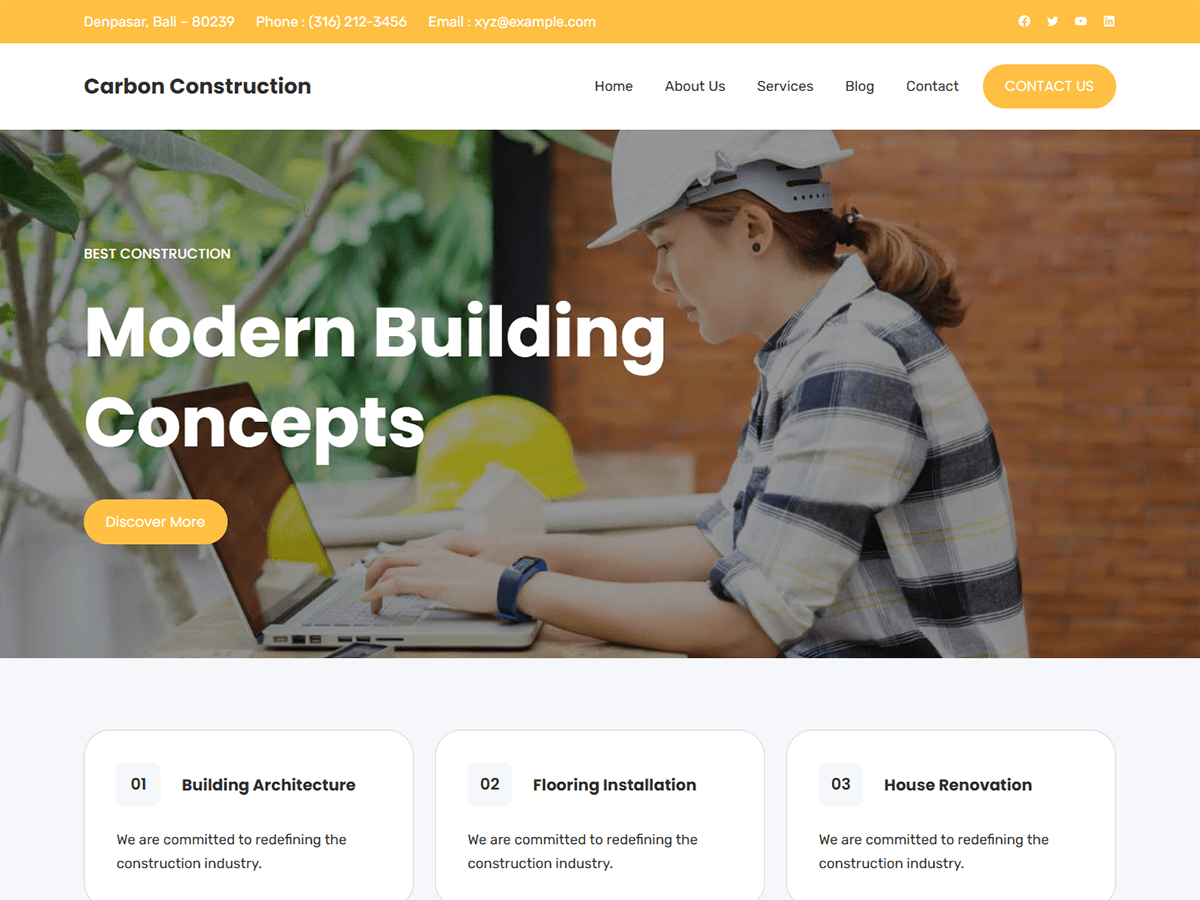 Carbon Construction Preview Wordpress Theme - Rating, Reviews, Preview, Demo & Download